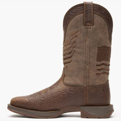 Rebel™ by Durango® Brown Distressed Flag Embroidery Western Boot, , large