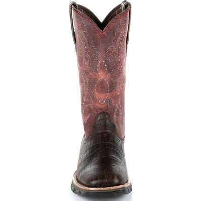 Lady Rebel by Durango Gator Embossed Pull-On Western Boot, , large