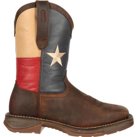 Botas de trabajo vaqueras con punta de acero para caballeros Rebel by Durango de bandera de Texas de 11 in estilo DB021