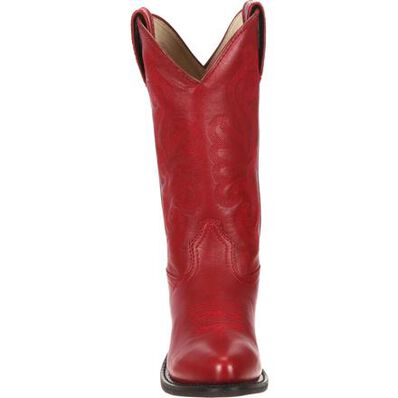 Botas vaqueras de cuero rojo para damas de Durango, , large