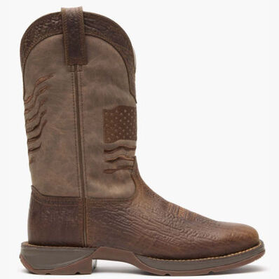 Rebel™ by Durango® Brown Distressed Flag Embroidery Western Boot, , large