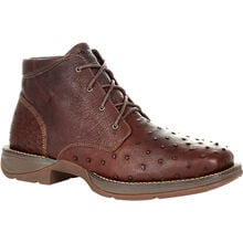 Durango® Red Dirt Rebel™ Antiqued Saddle Full-Quill Ostrich Chukka