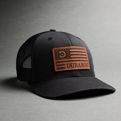 Durango Patriotic Logo Leather Patch Ball Cap, , large