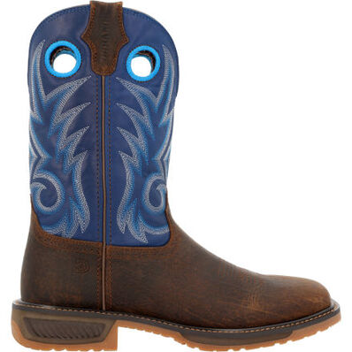 Durango® WorkHorse™ Worn Saddle and Denim Blue Western Work Boot, , large