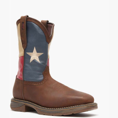 Bota vaquera de bandera de Texas con punta de acero Rebel by Durango, , large