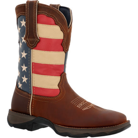 Bota vaquera sin cordones con la bandera de Texas Lady Rebel de Durango estilo RD3446