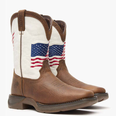 Lil' Rebel™ by Durango® Big Kids Distressed Flag Western Boot, , large