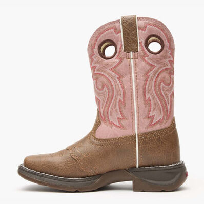 Bota vaquera color bronceado para niños pequeños con cordones juvenil Lil' Durango, , large