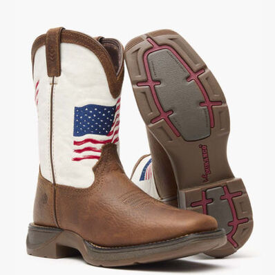 Lil' Rebel™ by Durango® Big Kids Distressed Flag Western Boot, , large