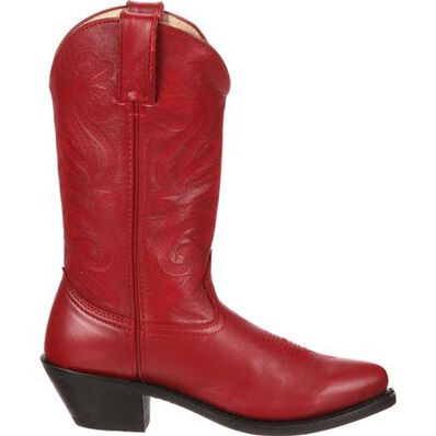 Botas vaqueras de cuero rojo para damas de Durango, , large