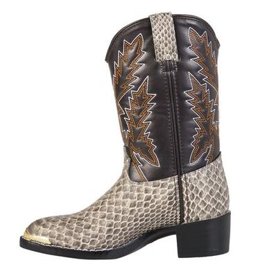 Bota vaquera para niños pequeños Durango con estampado bronceado de serpiente Durango Little Kid, , large