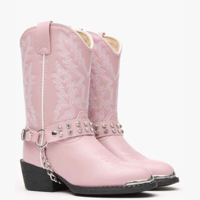 Botas vaqueras Durango para niños rosadas con imitación de diamantes Durango Little Kid, , large