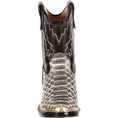 Bota de vaquero para niños grandes con estampado de serpiente bronceado Durango Big Kid, , large