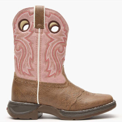 Bota vaquera color bronceado para niños pequeños con cordones juvenil Lil' Durango, , large