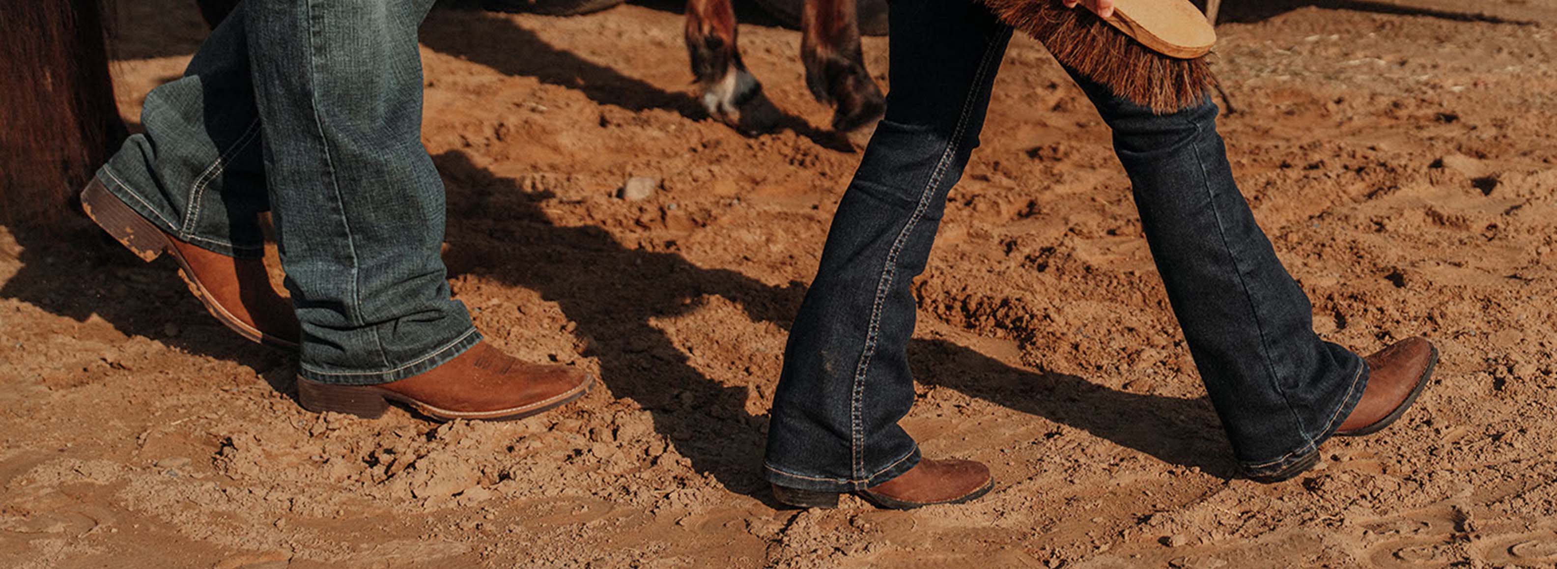 Family wearing matching boots